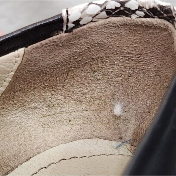 Poppy Barley The Oxford Slip-On Snakeskin Black Leather Pointed Flats Size 10.5 - Picture 10 of 12